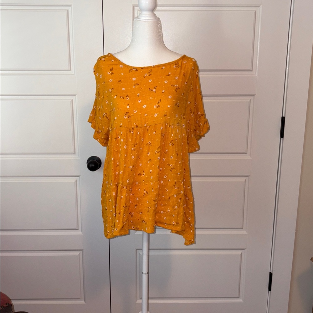 Lush Mustard Floral Top